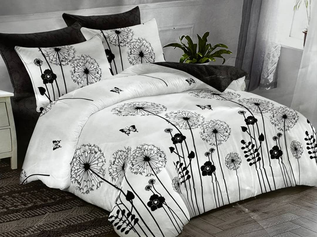 Black and WhiteFloral duvet cover set