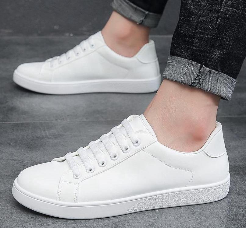 white casual sneakers