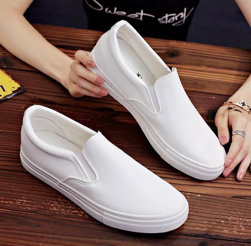 white slip-on casual shoes