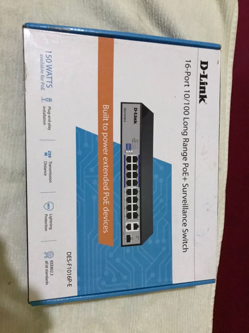 D-Link DES-F1016P-E 100 long range PoE Surveillance switch