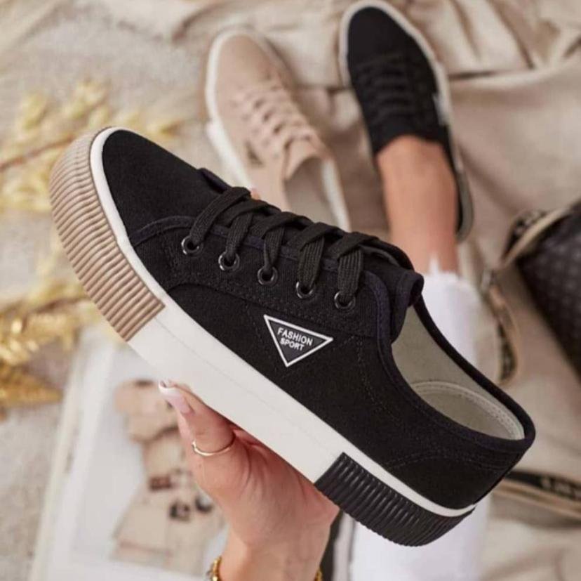 black canvas low-top sneaker