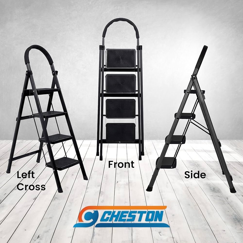 Cheston Foldable GI Steel 5-Steps Home Ladder