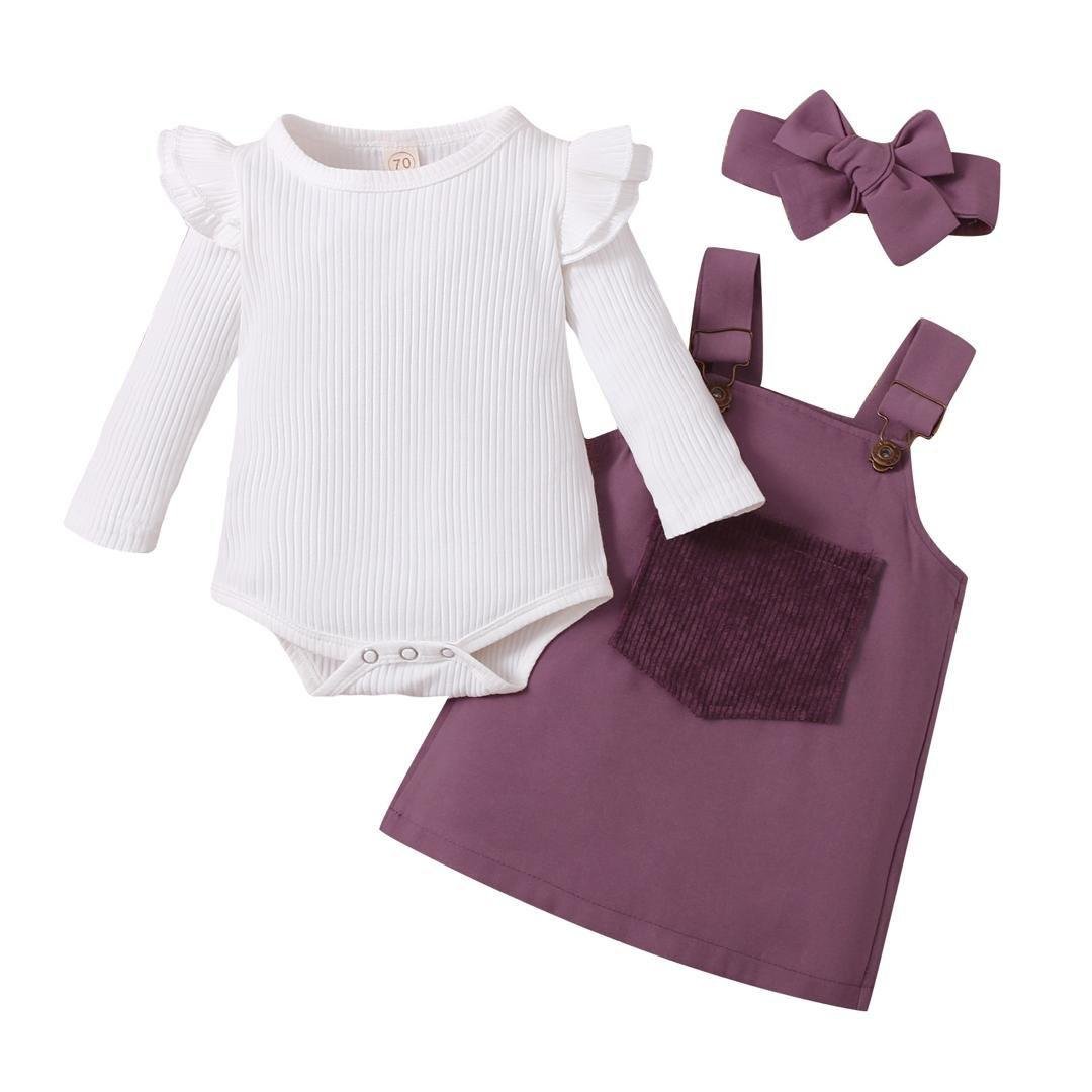 three-piece set designed for baby girls