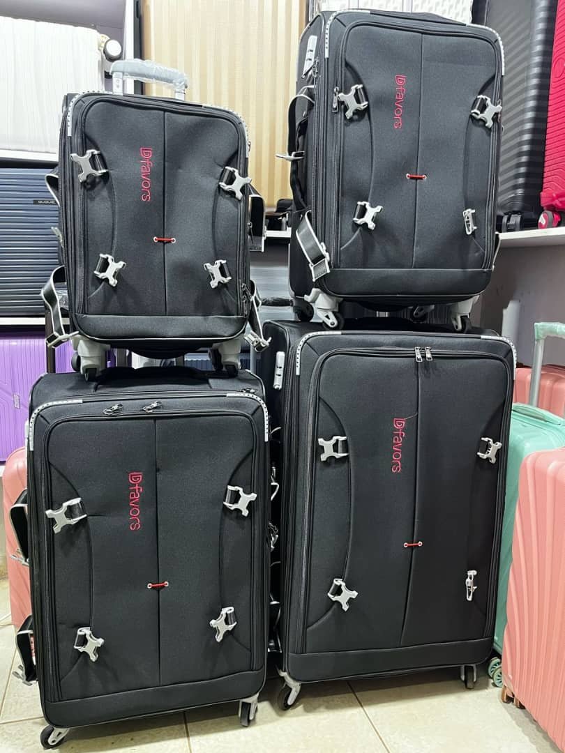 black fabric suitcases