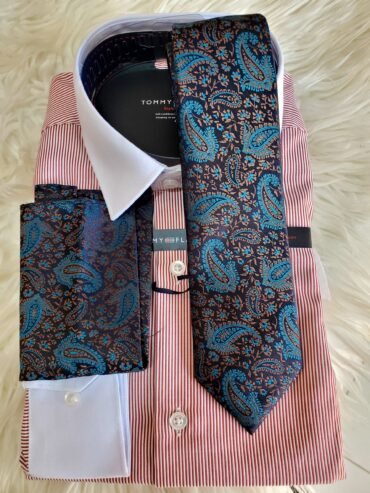 white pinstripe shirt