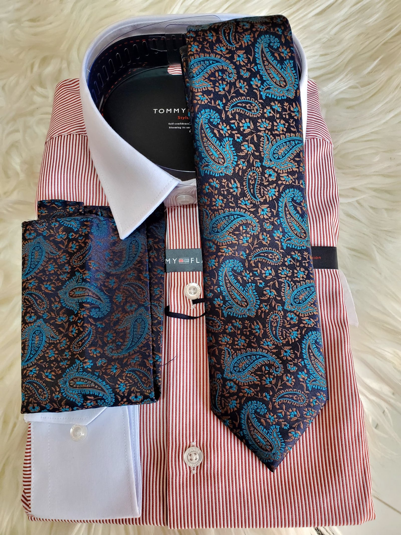 white pinstripe shirt