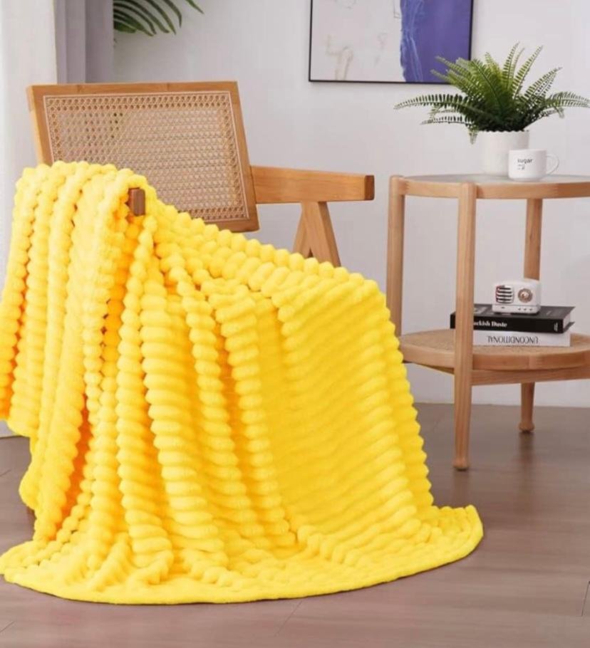 yellow fleece throw blanket