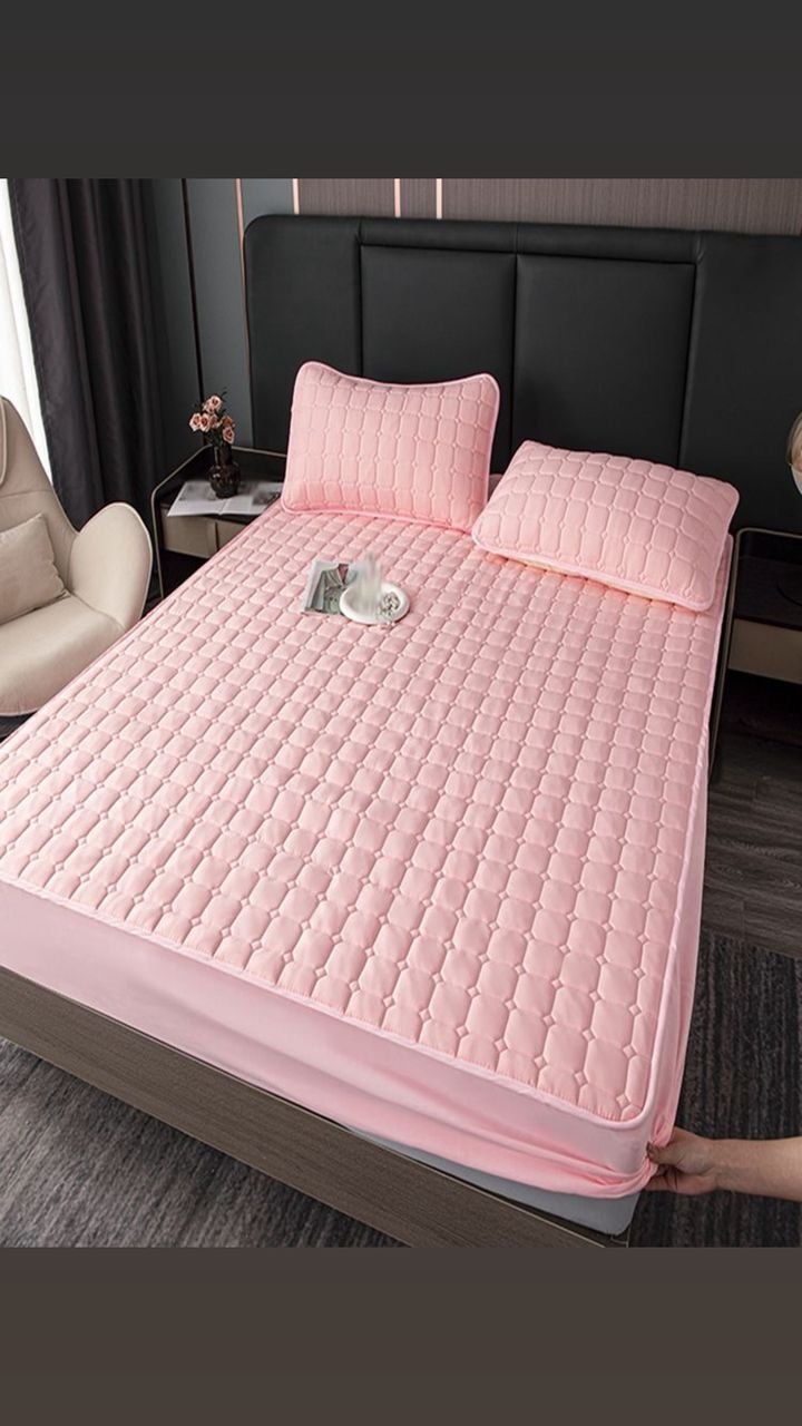 Pink Quilted Waterproof Mattress Protector