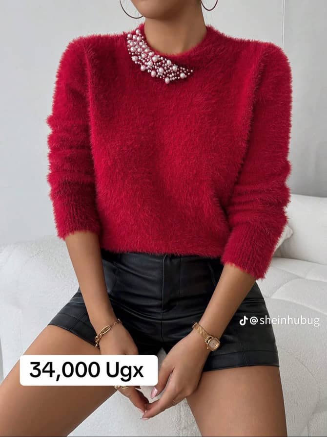 RED WOMEN KNIT SWEATER