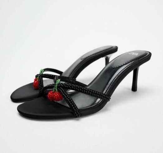 Zara Black Slingback Stiletto Heels