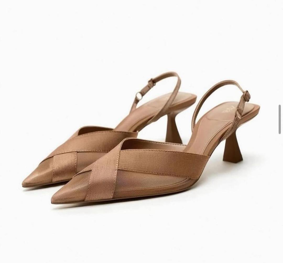 Zara Mesh Slingback Heels