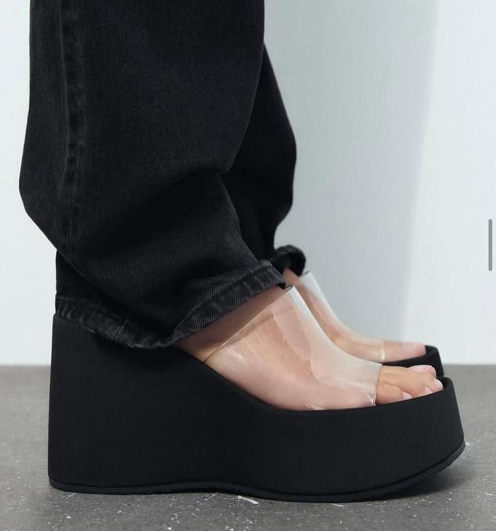 Zara Vinyl Wedge Sandals