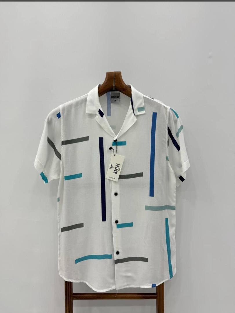 short-sleeved, patterned shirt