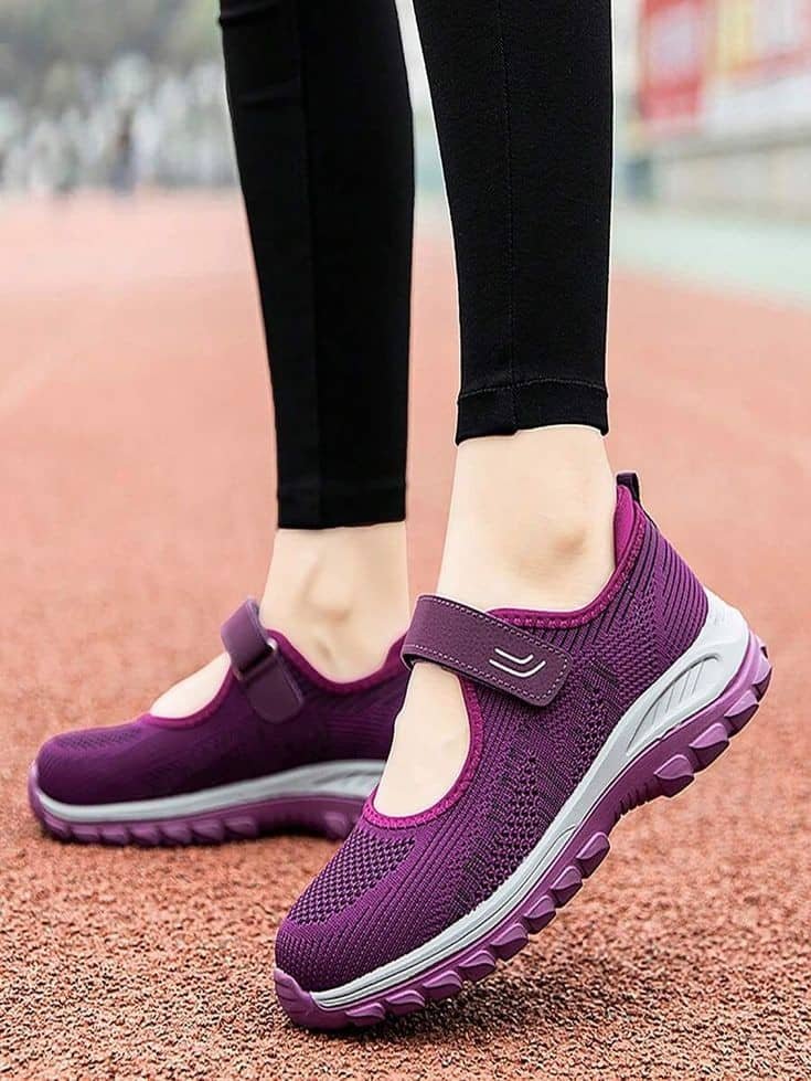 women’s purple Mary Jane style sneakers