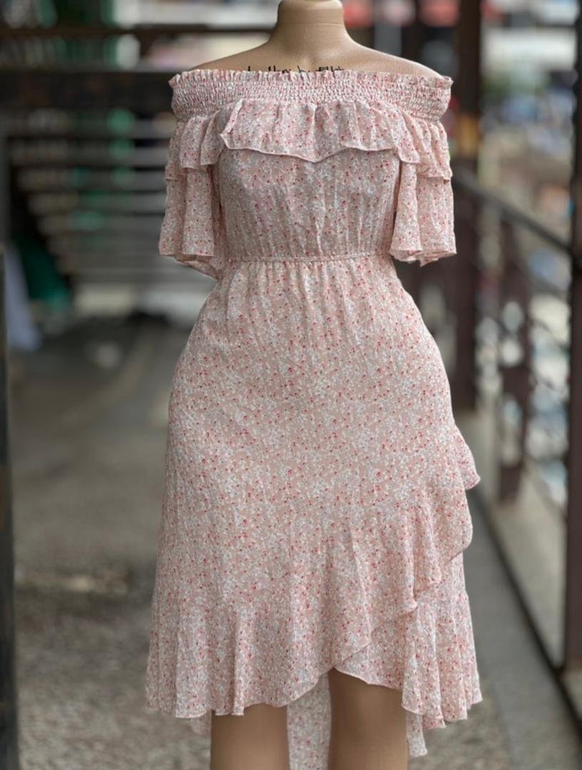 off-the-shoulder ruffle dress