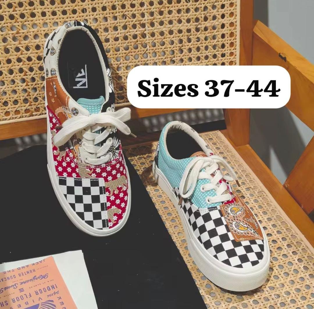 Vans Era ‘Tiger Patchwork’ style canvas sneakers