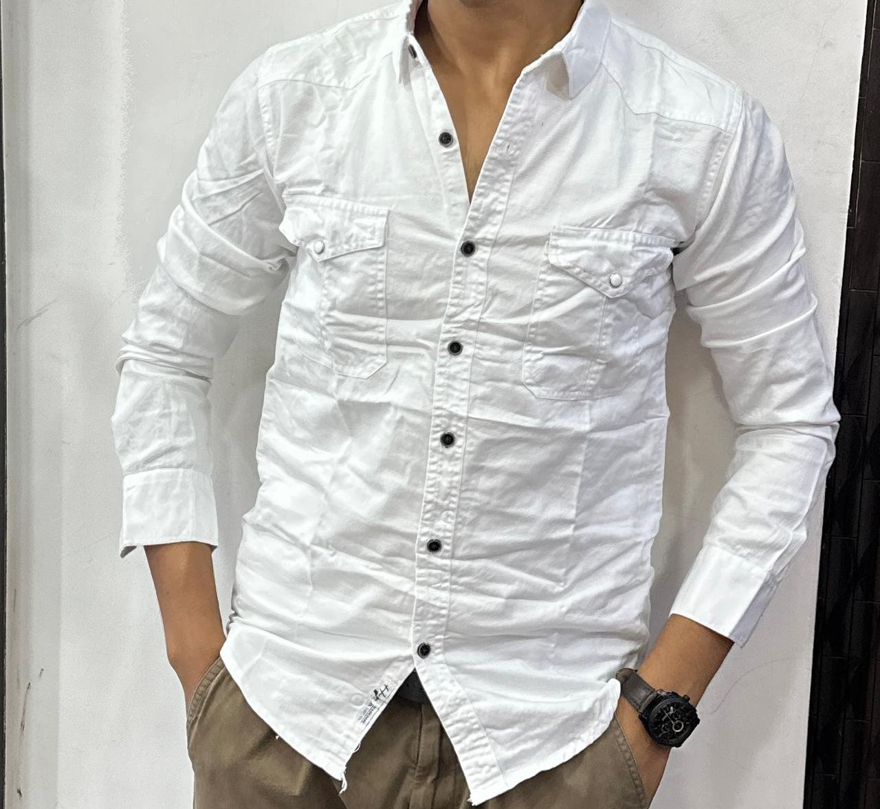 men’s stylish attractive cotton double pocket shirt.