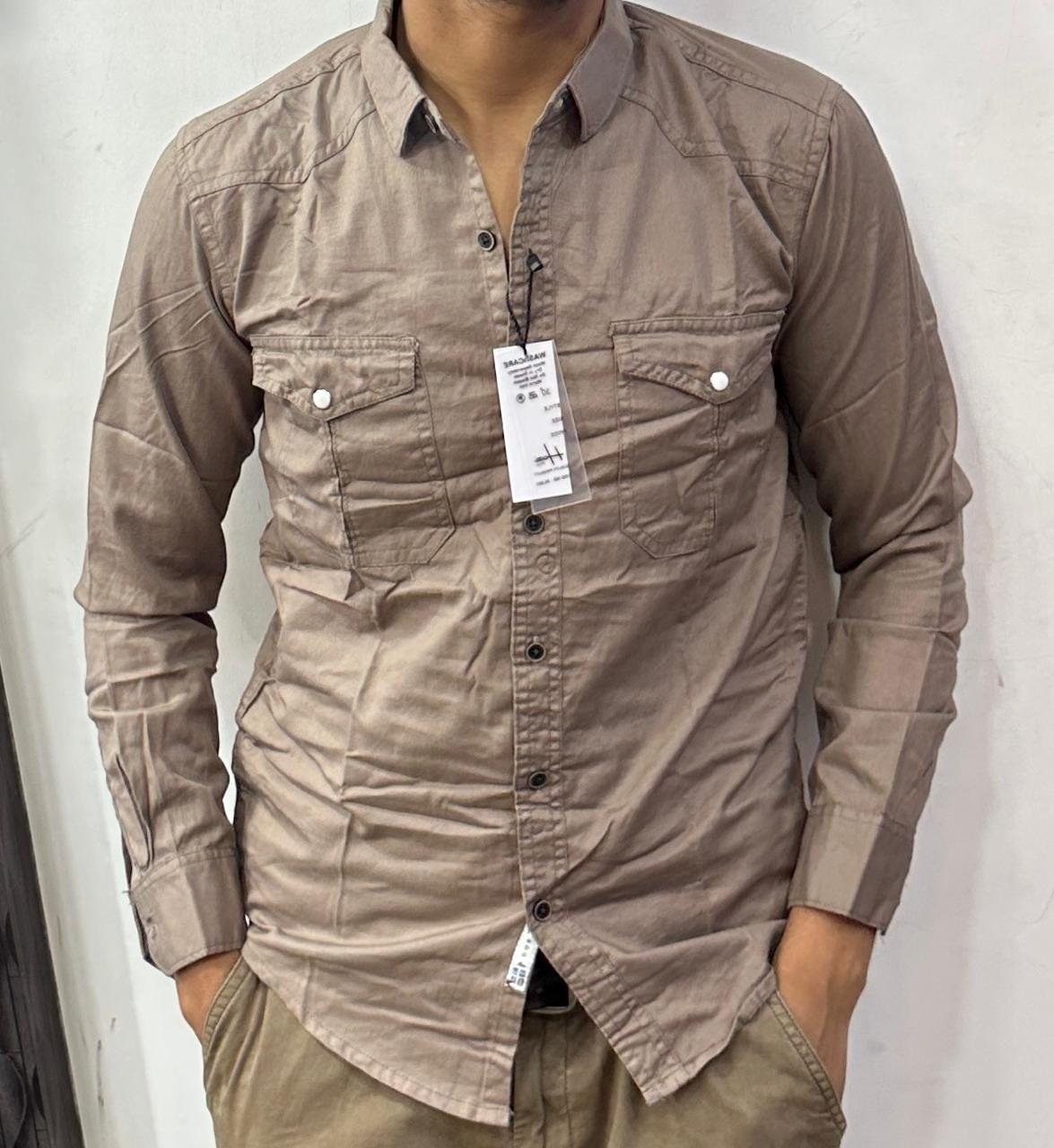 Double Pocket Plain Shirt