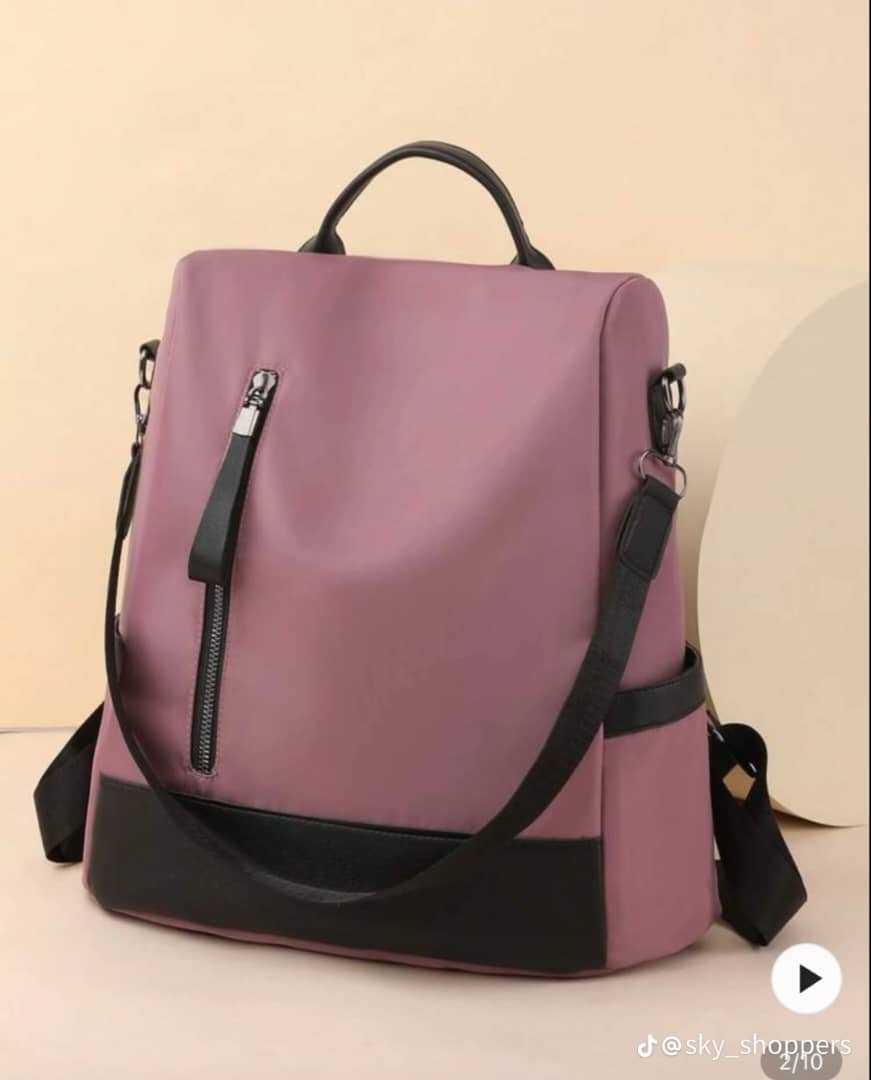 dusty pink color women backpack