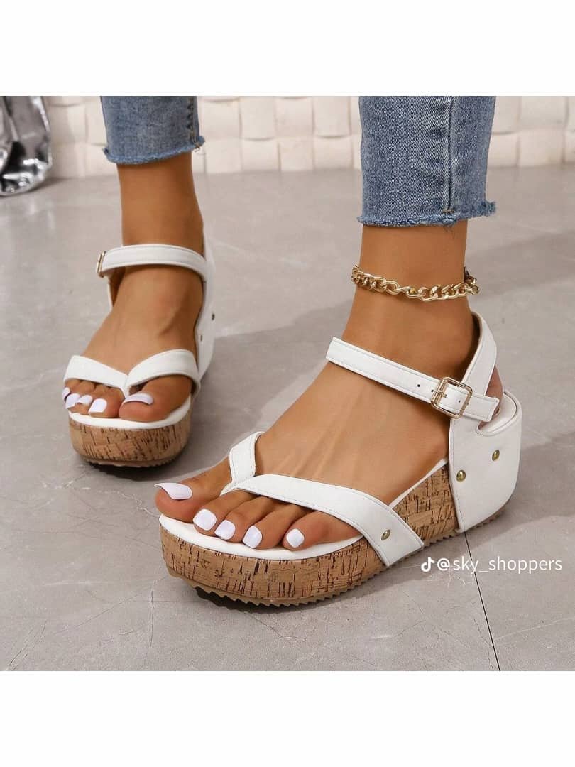 white platform wedge sandal