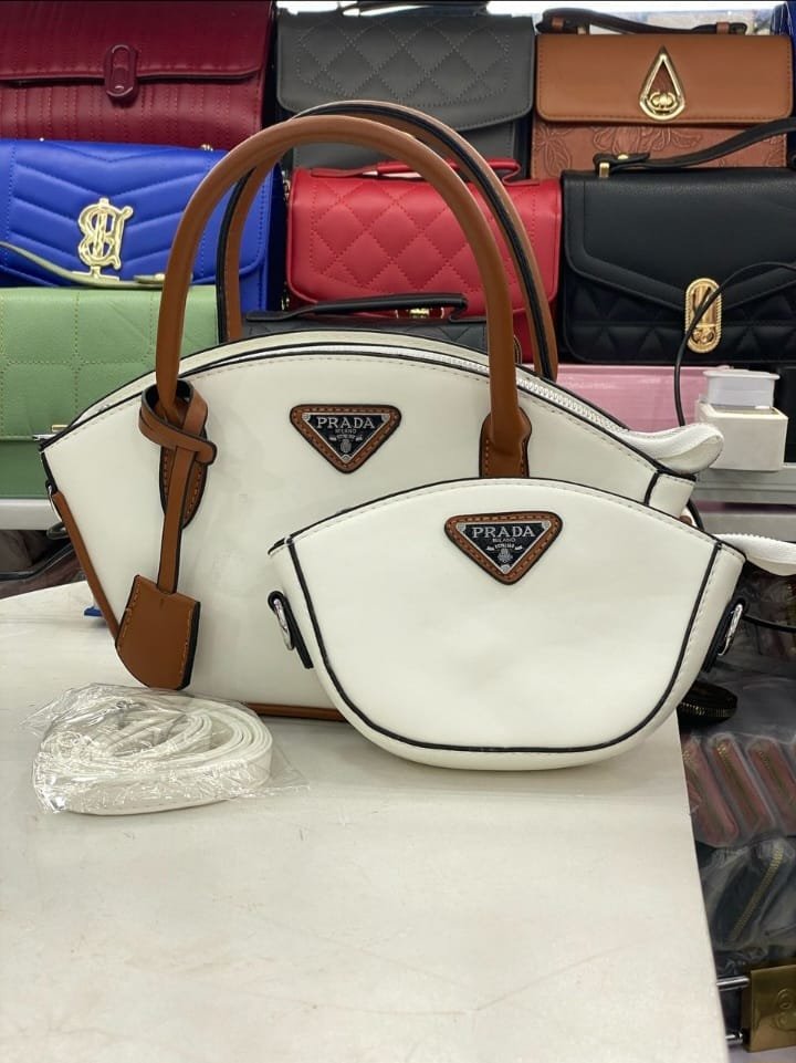 white Prada handbag