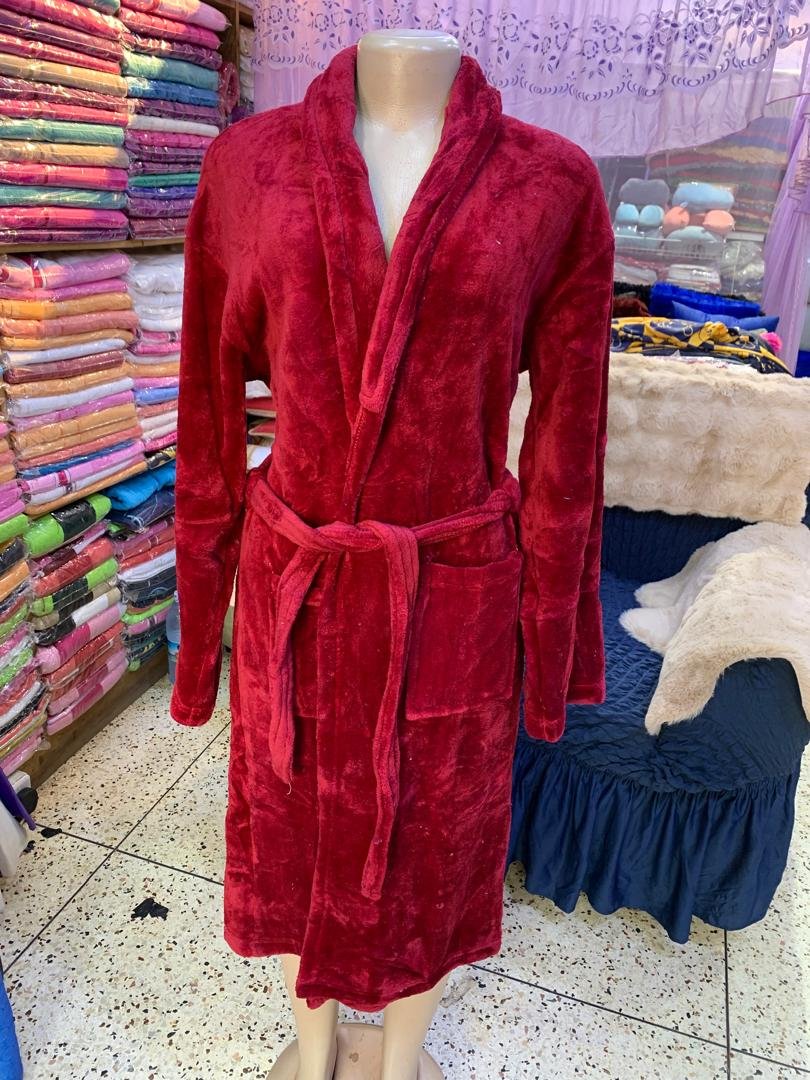 Red bathrobe