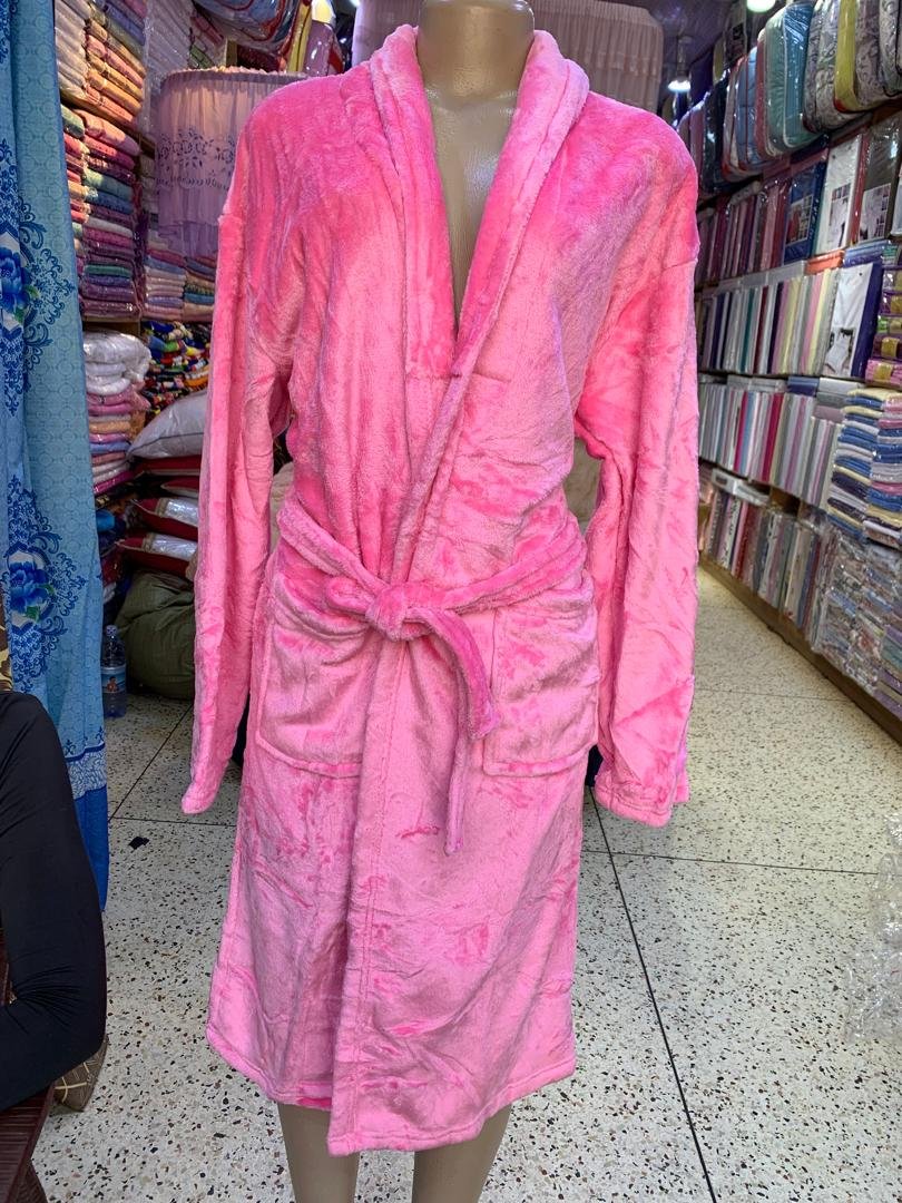 Pink bathrobe