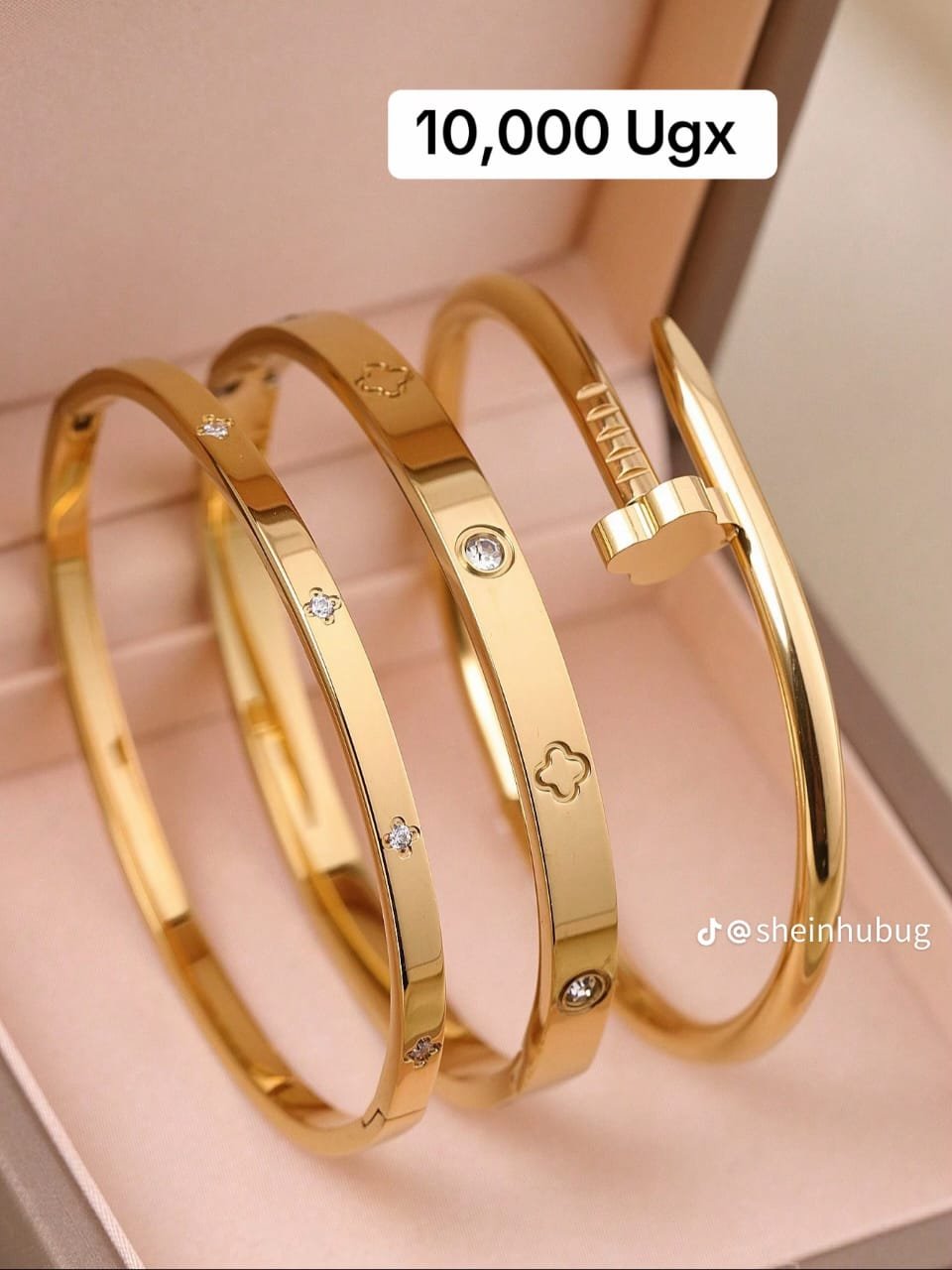 set of gold-plated bangles