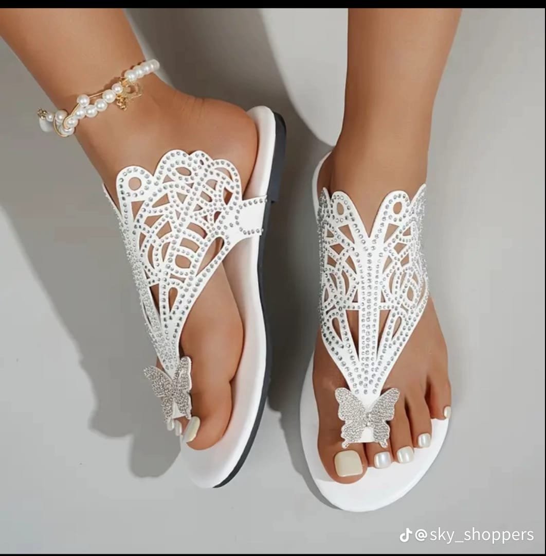 women’s butterfly flat sandals