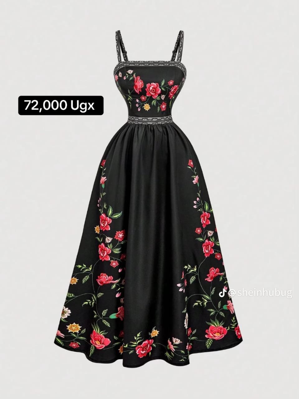 Women’s Casual Cinched Waist Floral Print Long Dress