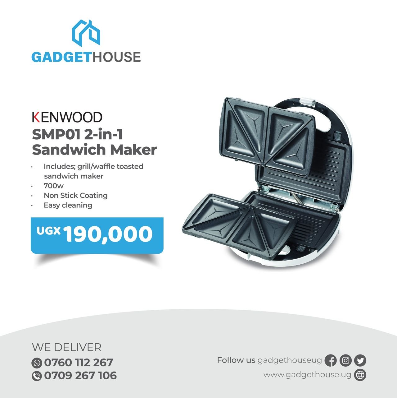 Kenwood SMP01 2-in-1 Sandwich Maker,
