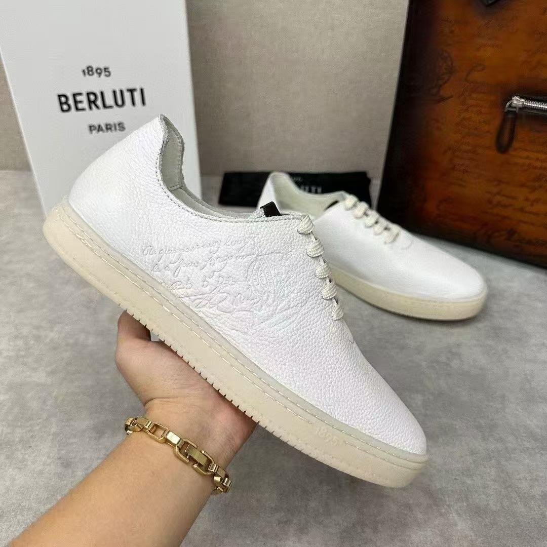 Berluti Eden Scritto Leather Sneakers