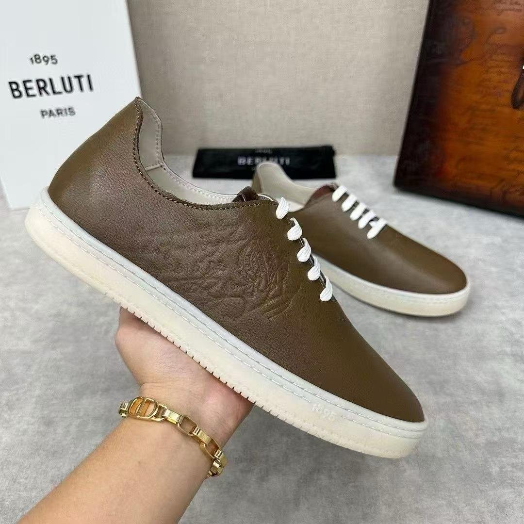 Berluti Eden Scritto Leather Sneakers