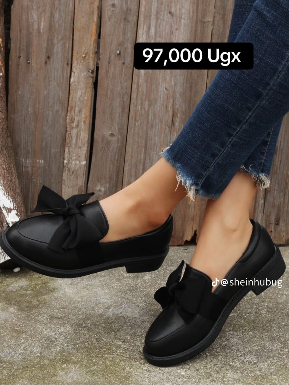 black, flat, slip-on loafers