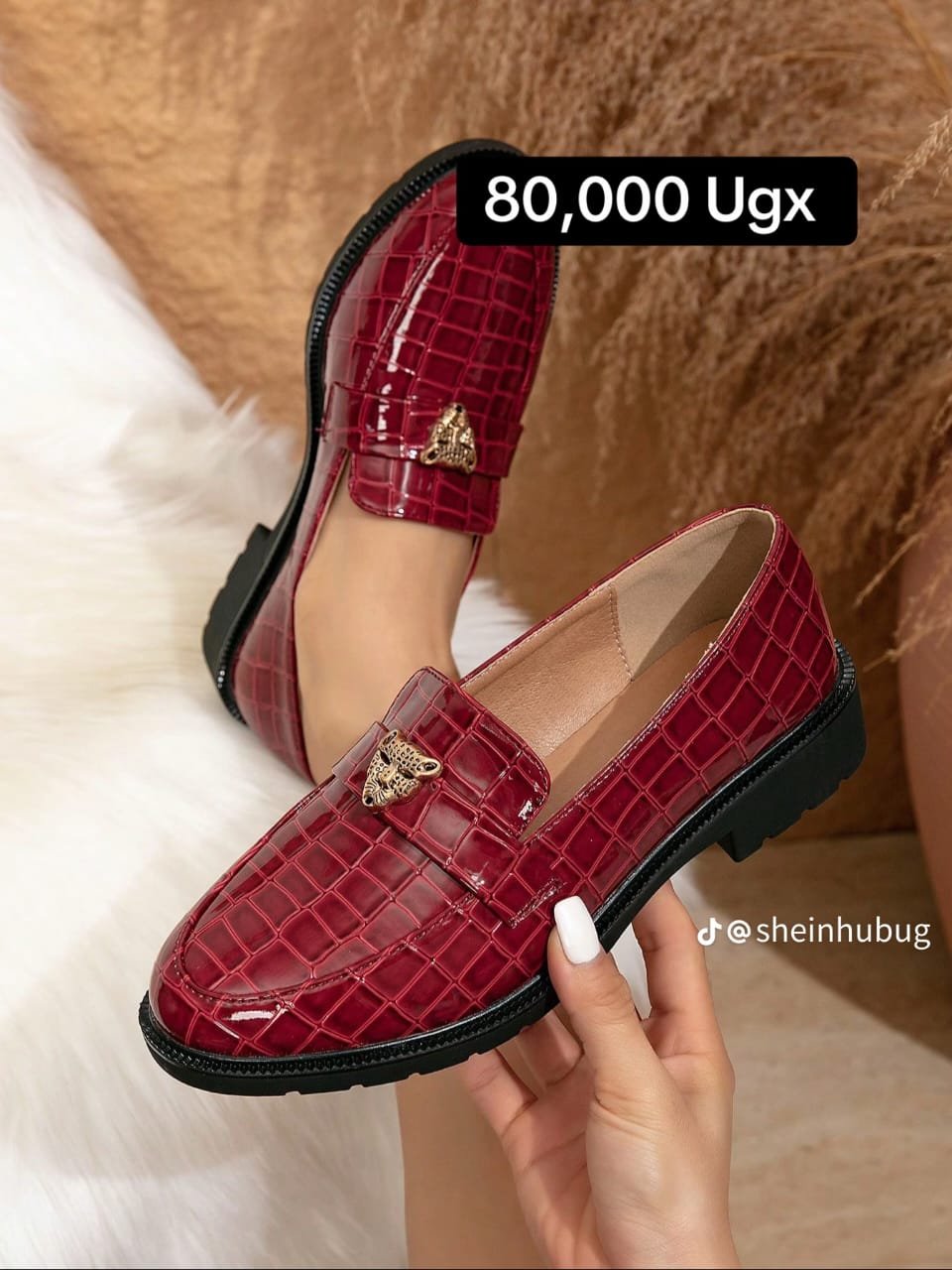 Red flat, slip-on loafers