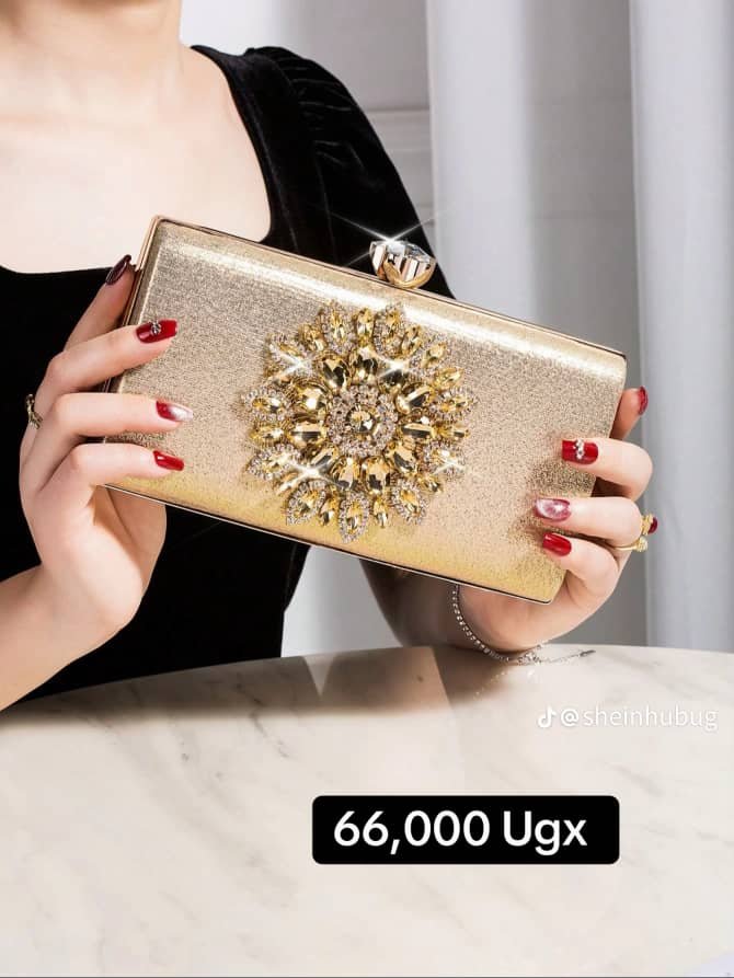 gold clutch bag