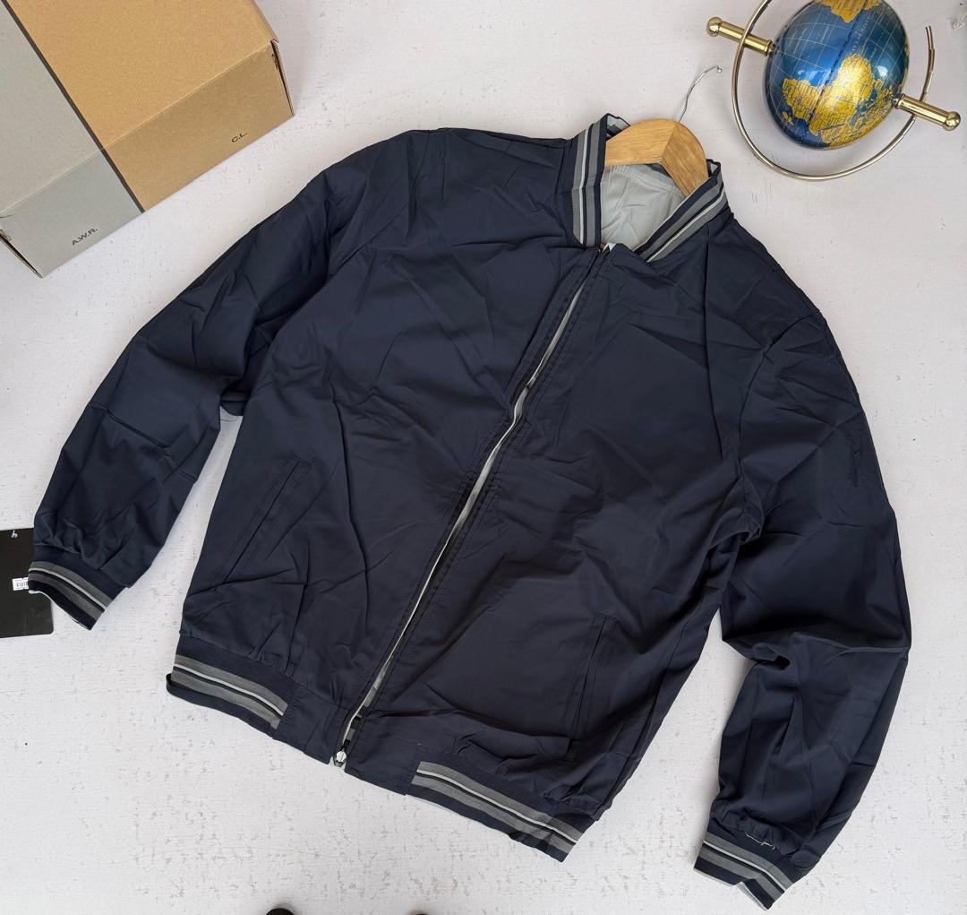 GANT Navy Nylon Varsity Jacket.