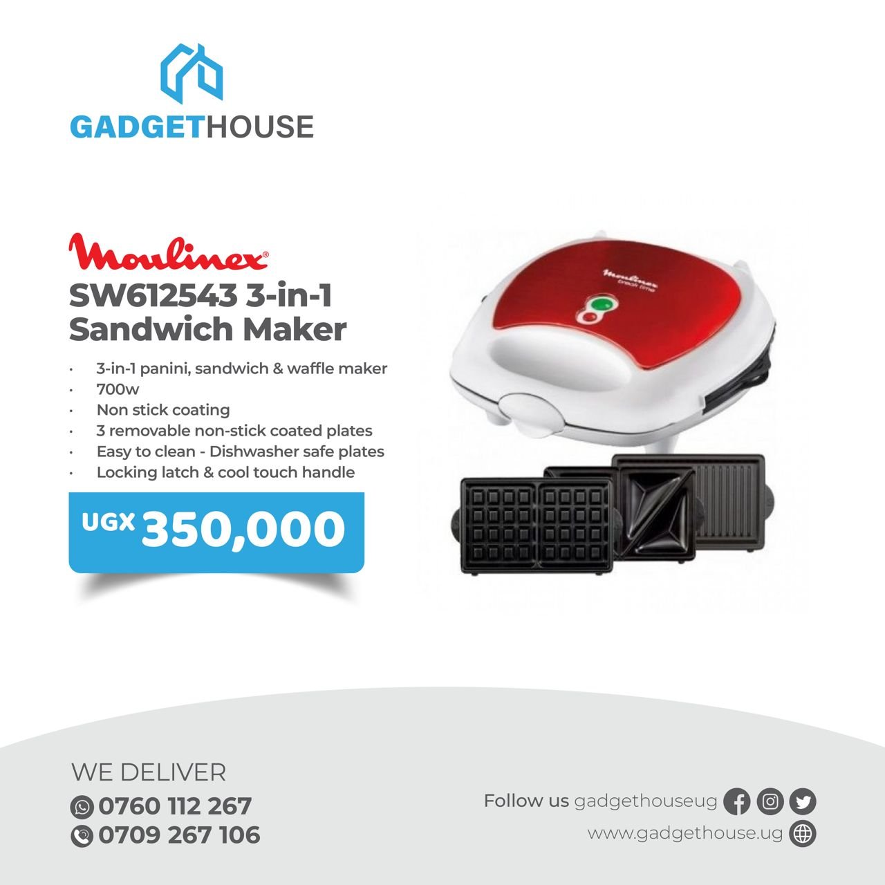 Moulinex SW612543 3-in-1 Sandwich Maker