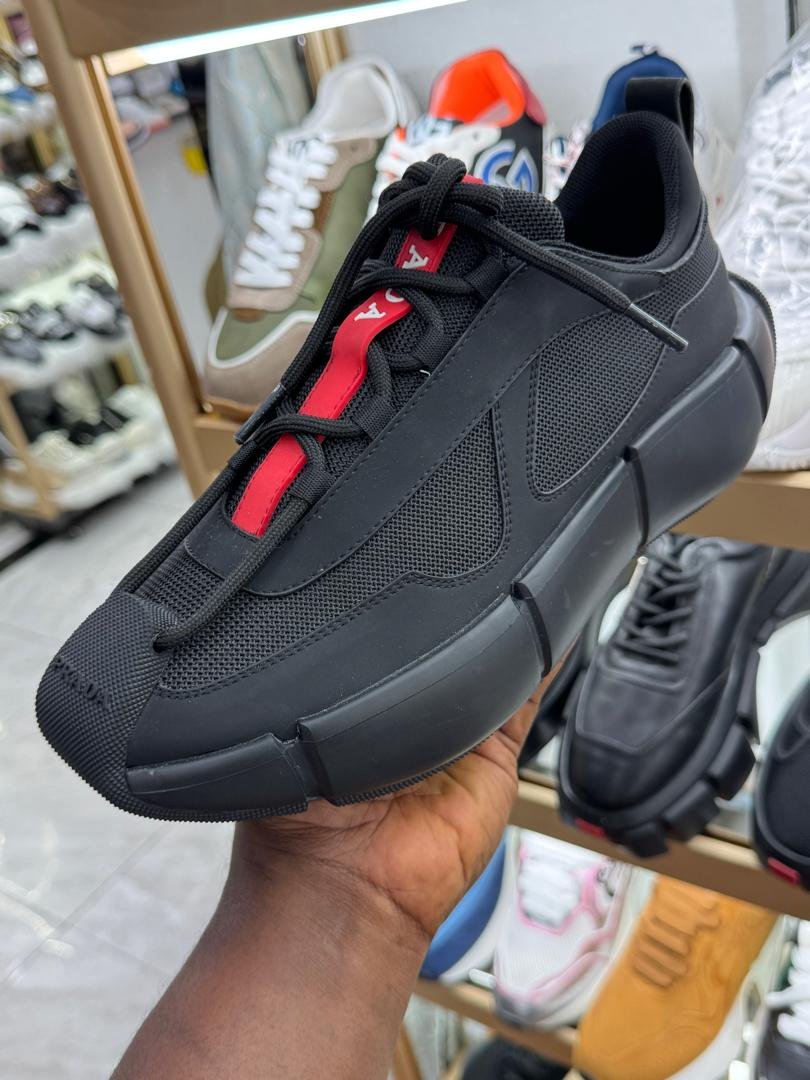 Prada 3D Cloudbust Thunder Technical Black Low-Top Sneakers