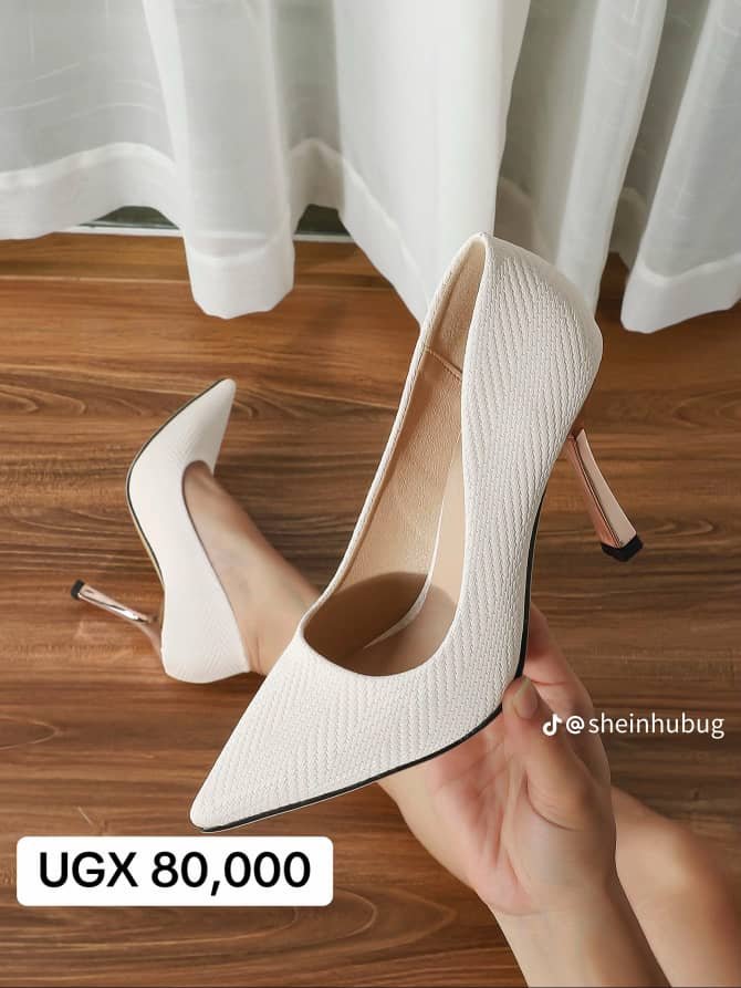 burgundy, pointed-toe high-heeled pumps