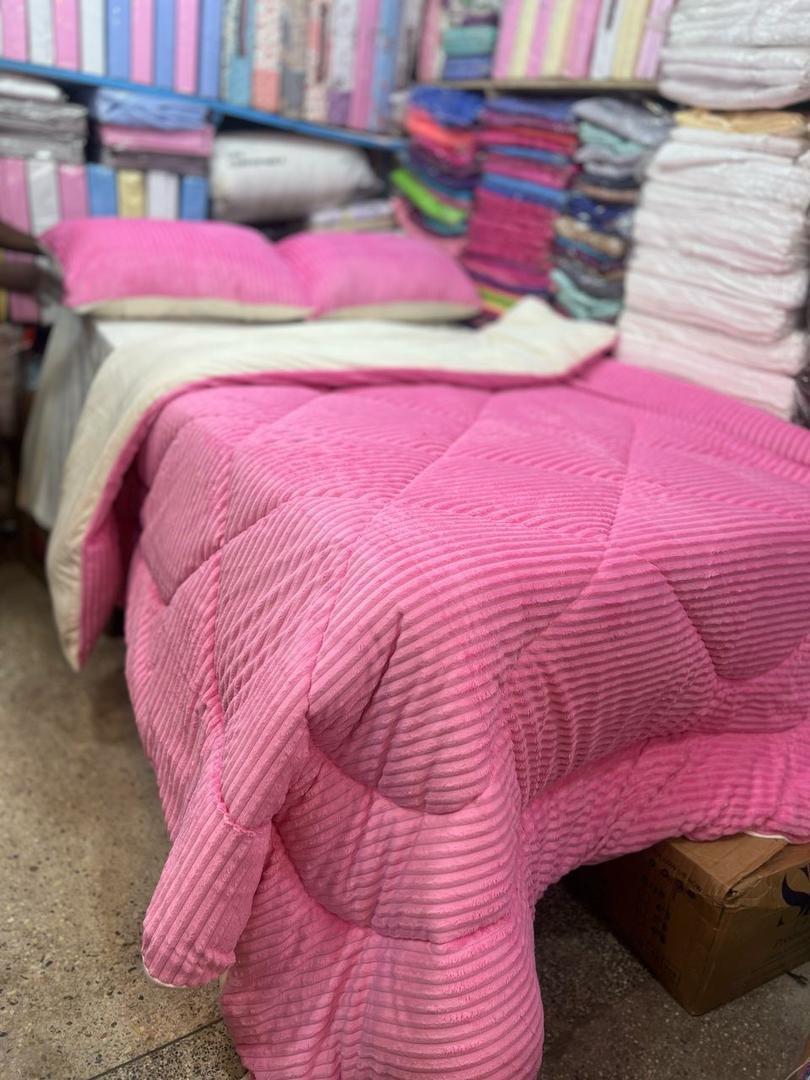 Coral velvet duvet set