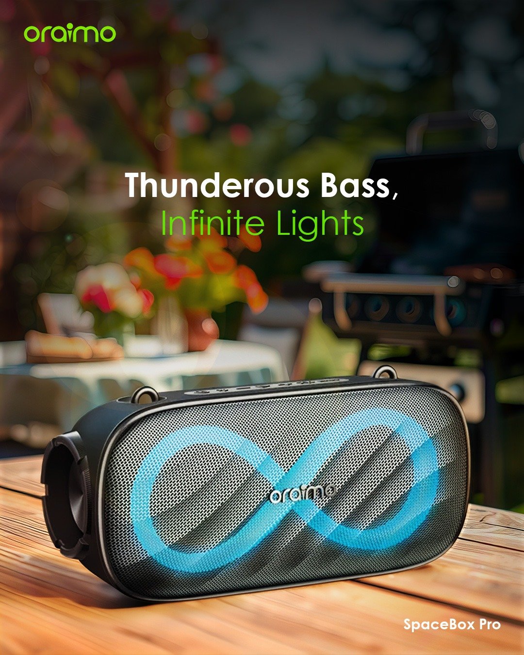 Oraimo SpaceBox Pro Portable Bluetooth Speaker.