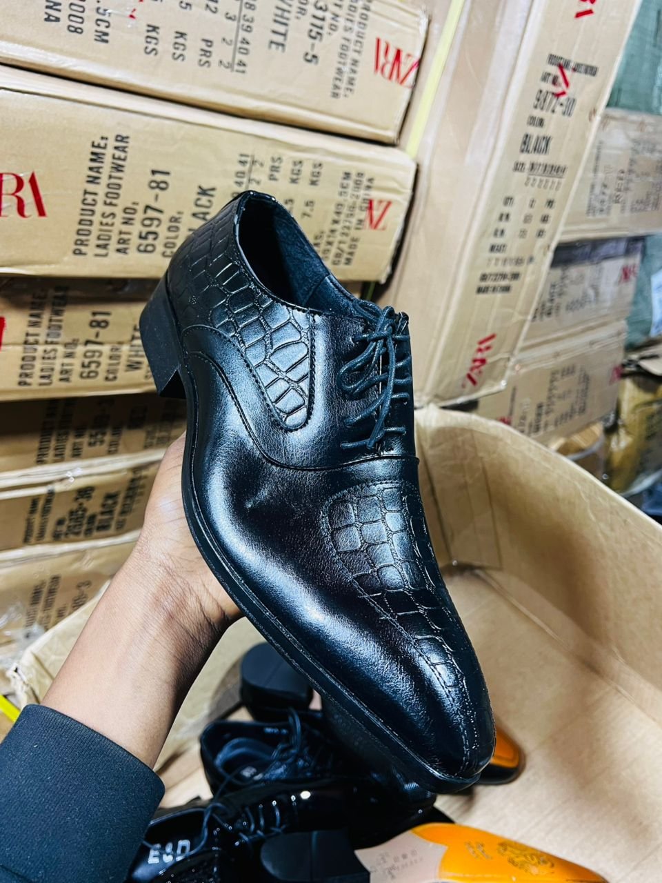 black mule-style shoe