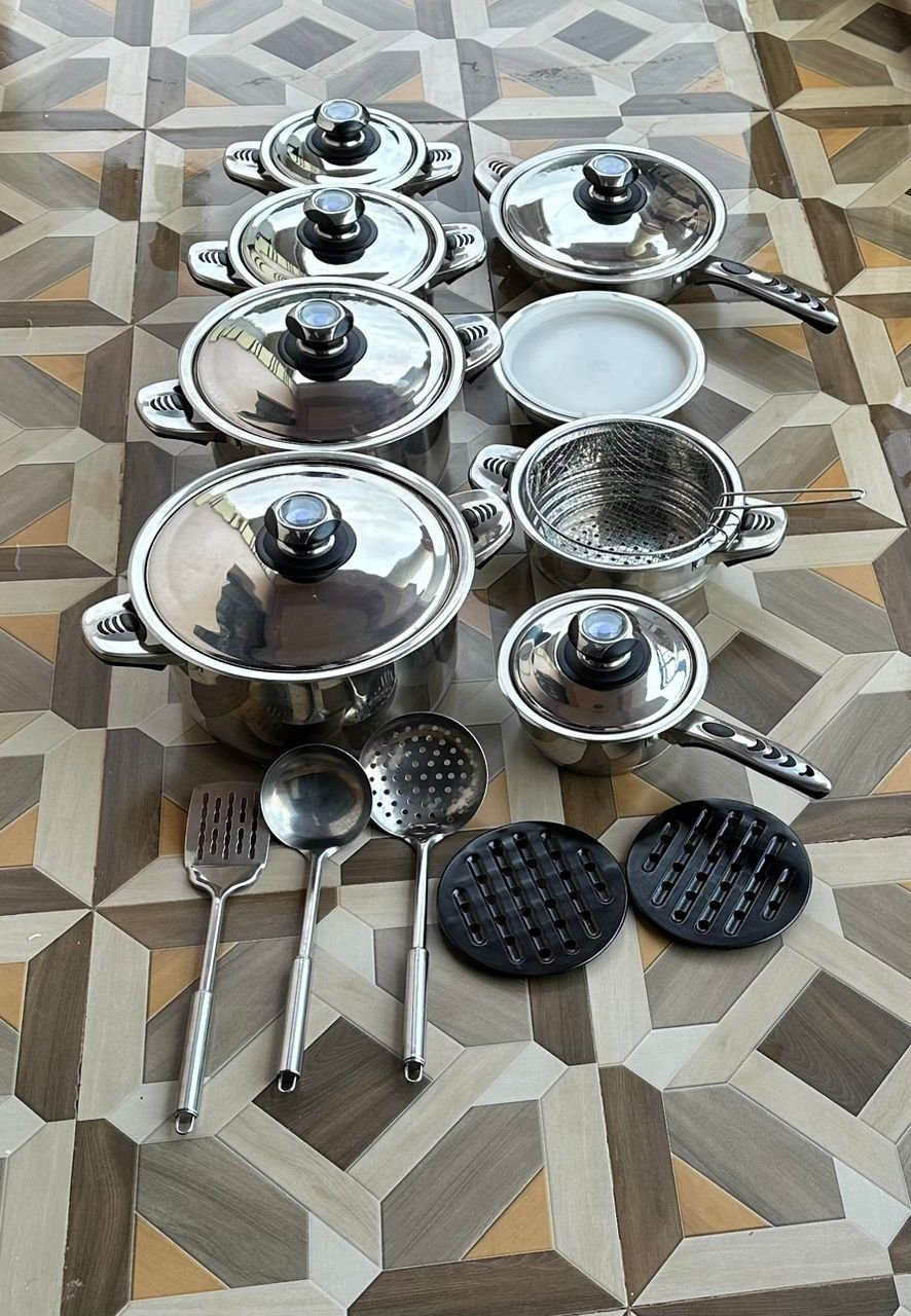 Full Set of cook pots, dishes, deep frying pan