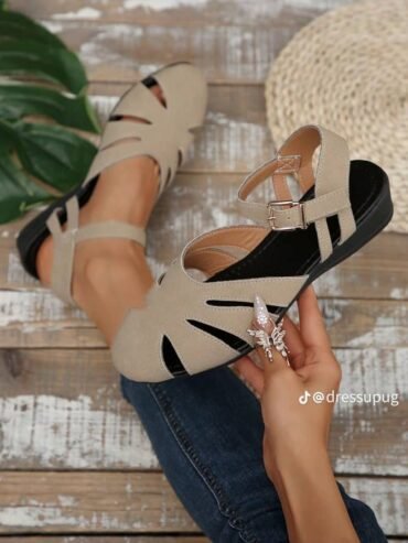 GREY FLAT SANDALS