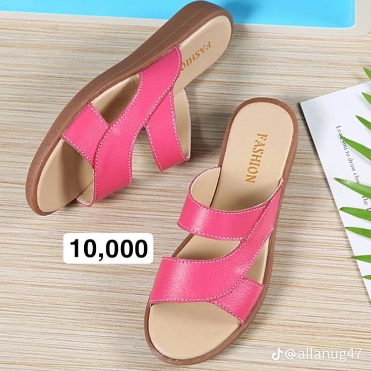 pink flat sandals