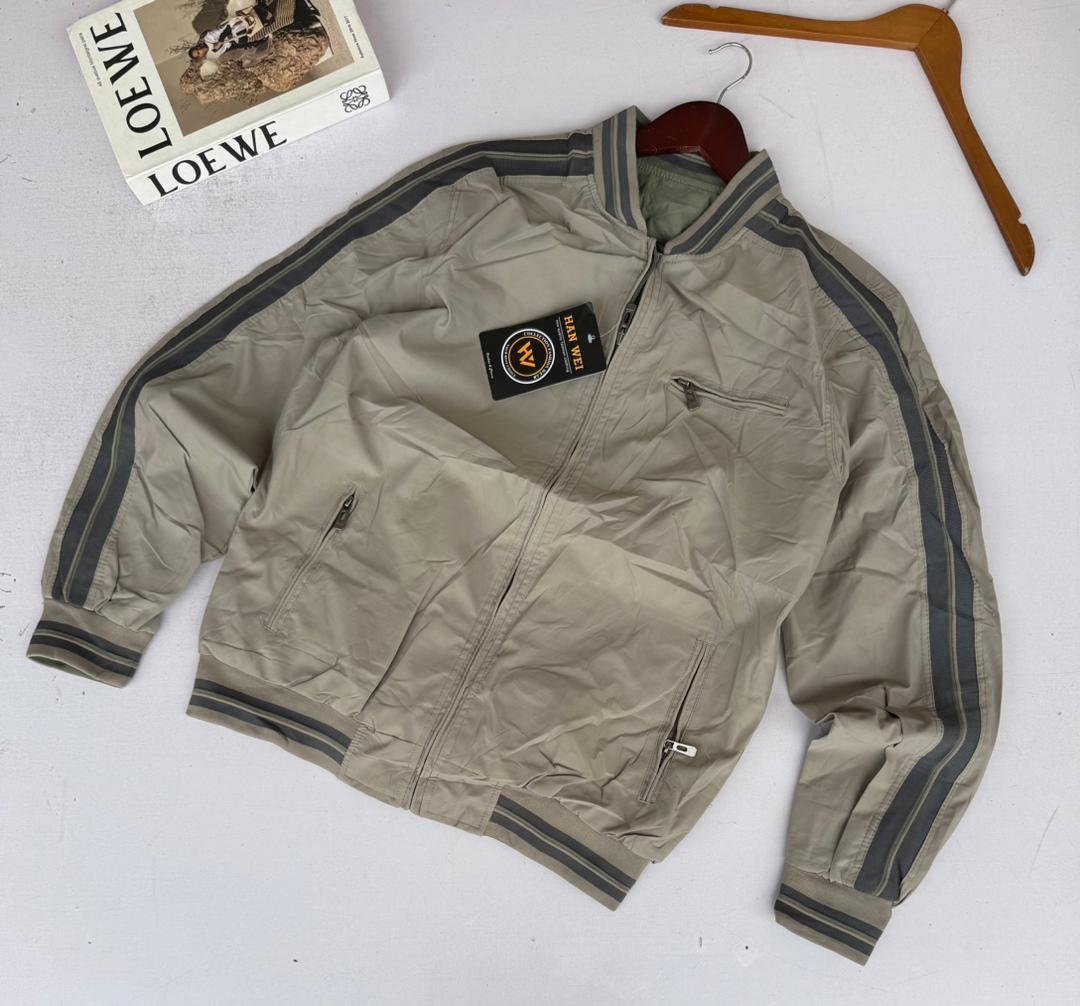 men’s light-colored bomber jacket