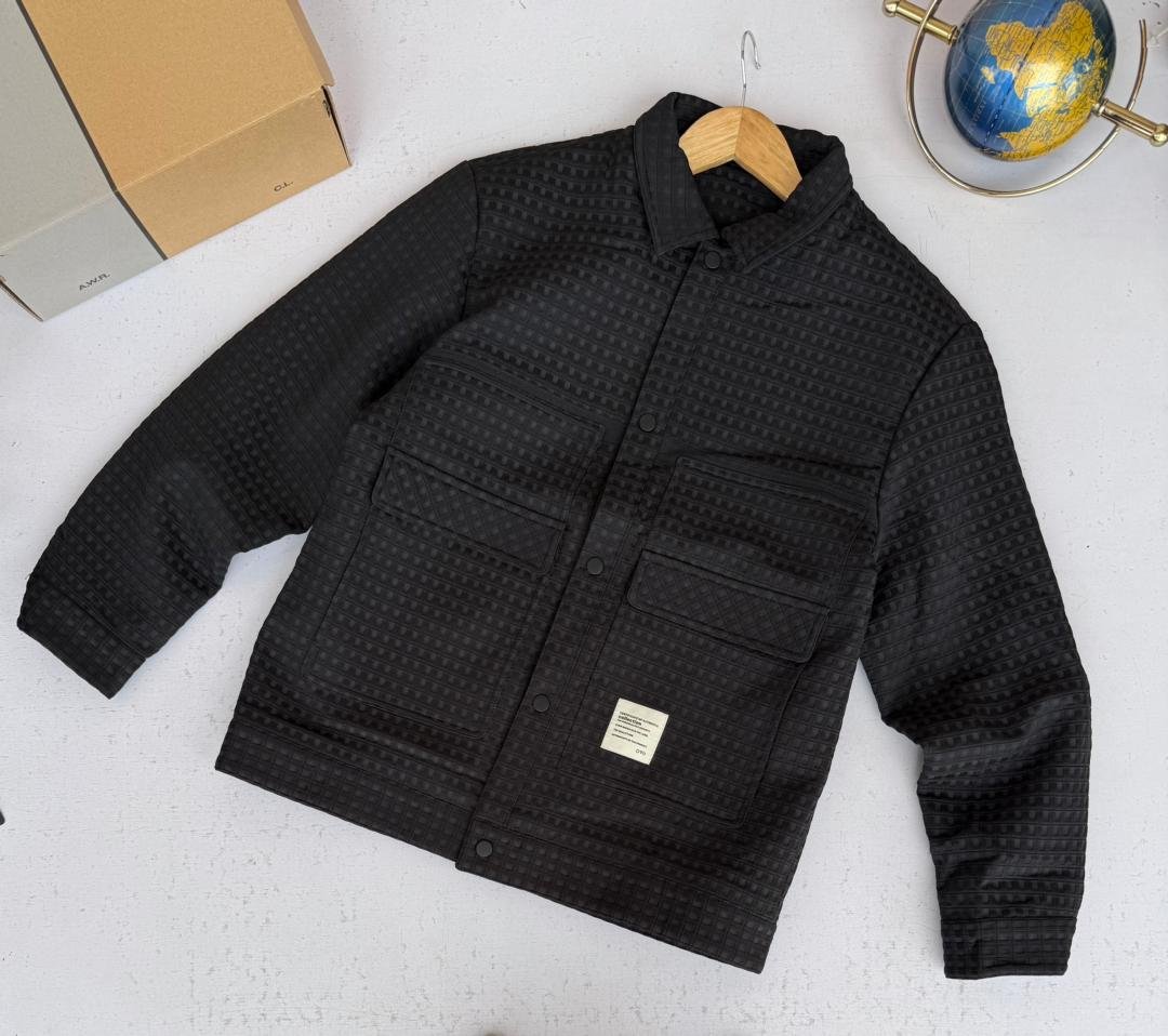 black, textured jacket