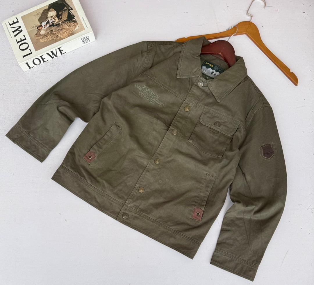 Loewe-branded, olive green workwear-inspired jacket
