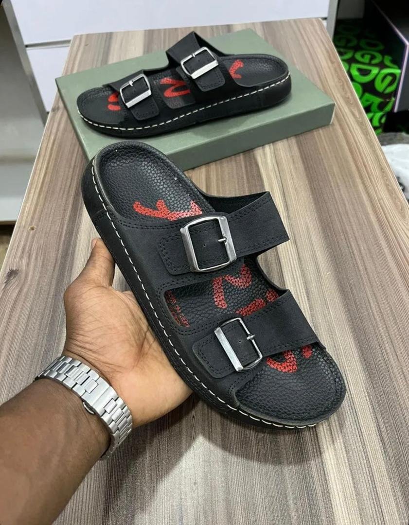 Walk & Fly men’s buckle sandals.